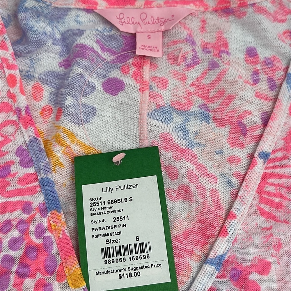 Lilly Pulitzer Paradise Pink Bohemian Beach Balleta Cover Up - Picture 8 of 10